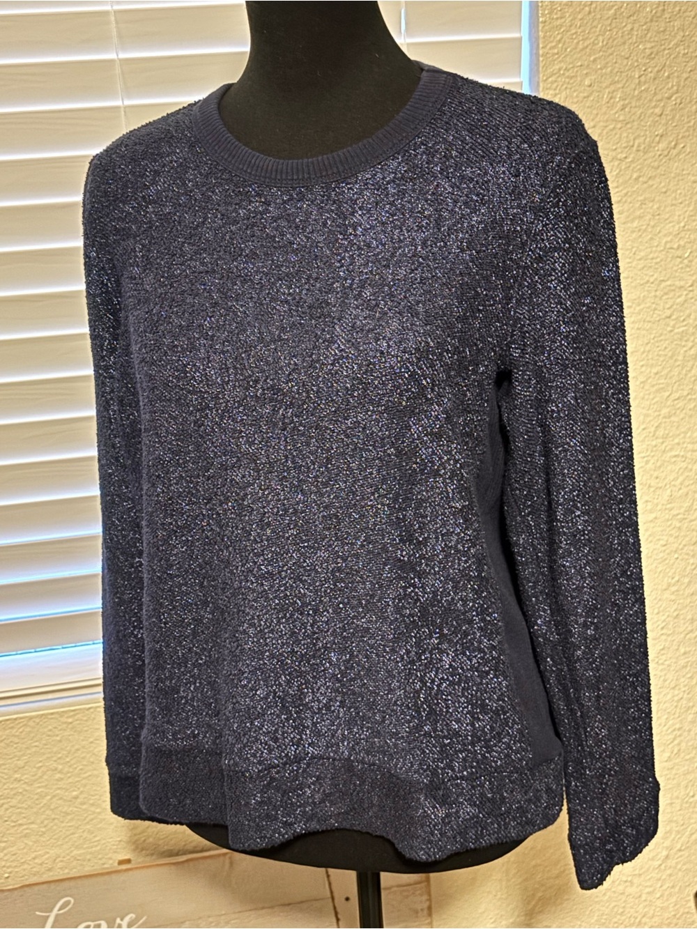 GAP Navy Metallic Crewneck Sweater